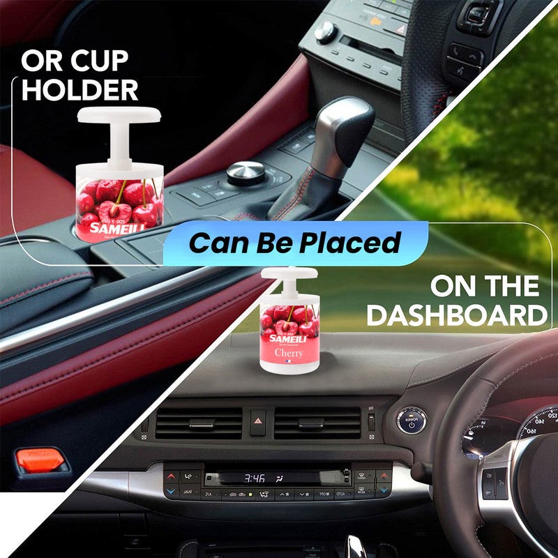 SAMEILI Y-005 Gel Air Freshener – Long Lasting Car & Home Fragrance, Cup Holder & Dashboard Placement, Odour Eliminator Air Freshener for Car, Office, Bedroom & Living Room(CHERRY) - Image 2